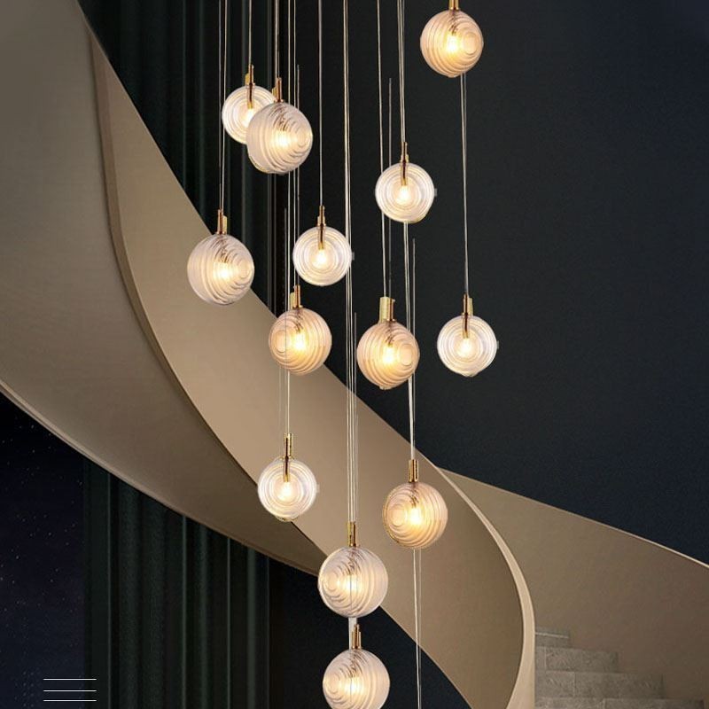 Lámpara colgante de cristal creativa y decorativa con forma de globo de cristal para loft