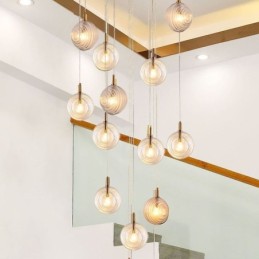 Lámpara colgante de cristal creativa y decorativa con forma de globo de cristal para loft