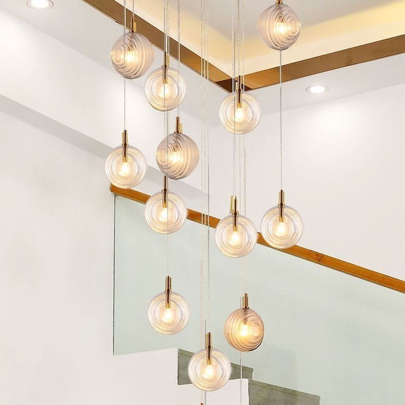 Lámpara colgante de cristal creativa y decorativa con forma de globo de cristal para loft