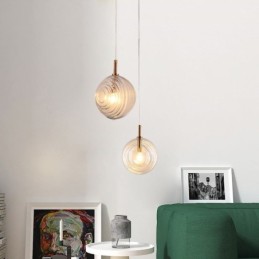 Lámpara colgante de cristal creativa y decorativa con forma de globo de cristal para loft