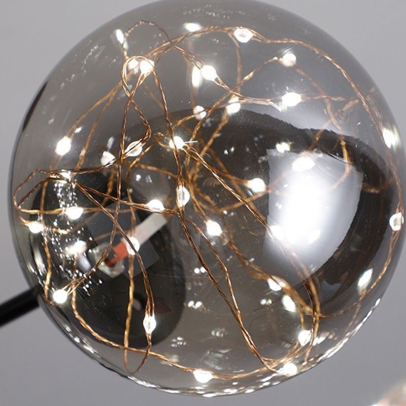 Lámpara colgante de estilo nórdico con forma de frijol mágico, bola de cristal y gypsophila.