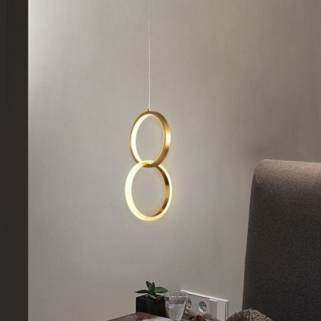 Lámpara colgante con anillos de latón, accesorio de iluminación decorativo Lámpara colgante con anillos de latón, accesorio de iluminación decorativo