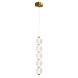Lámpara colgante de acrílico con cuentas, iluminación decorativa