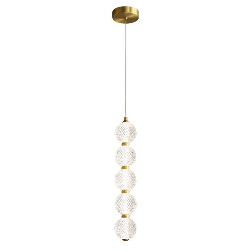 Lámpara colgante de acrílico con cuentas, iluminación decorativa