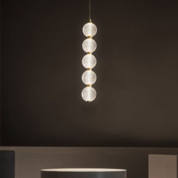 Lámpara colgante de acrílico con cuentas, iluminación decorativa