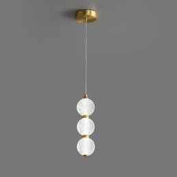 Lámpara colgante de acrílico con cuentas, iluminación decorativa