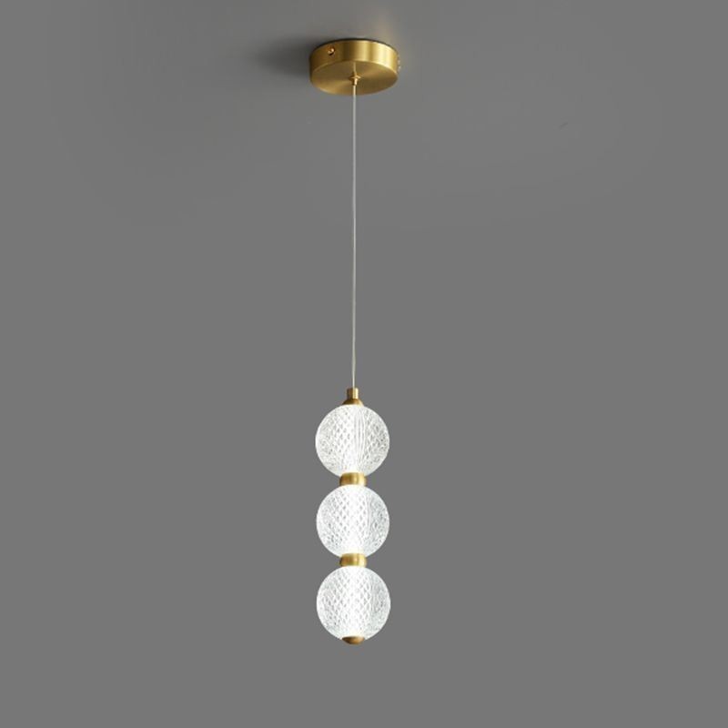 Lámpara colgante de acrílico con cuentas, iluminación decorativa