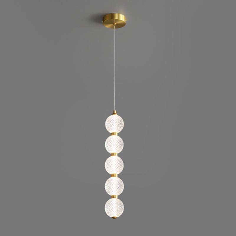 Lámpara colgante de acrílico con cuentas, iluminación decorativa