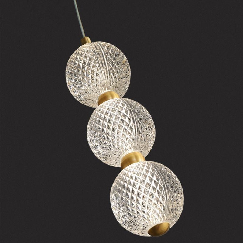 Lámpara colgante de acrílico con cuentas, iluminación decorativa