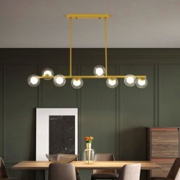 Lámpara colgante de araña de cristal con forma de globo horizontal