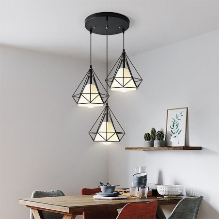 Lámpara colgante con forma de diamante, moderna y minimalista, decorativa. Lámpara colgante con forma de diamante, moderna y minimalista, decorativa.