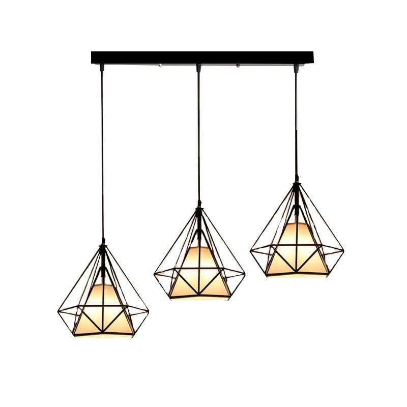 Lámpara colgante con forma de diamante, moderna y minimalista, decorativa.
