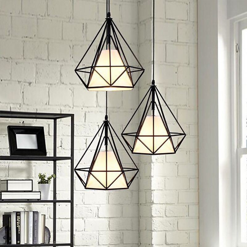 Lámpara colgante con forma de diamante, moderna y minimalista, decorativa.