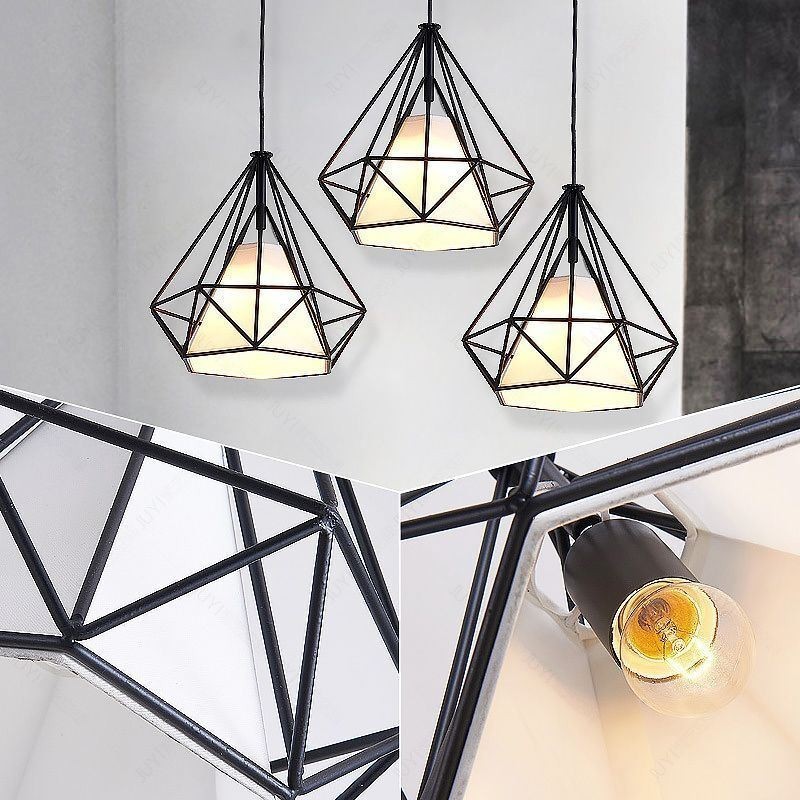 Lámpara colgante con forma de diamante, moderna y minimalista, decorativa.