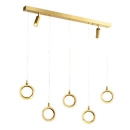 Lámpara colgante de acrílico con forma de anillo y foco