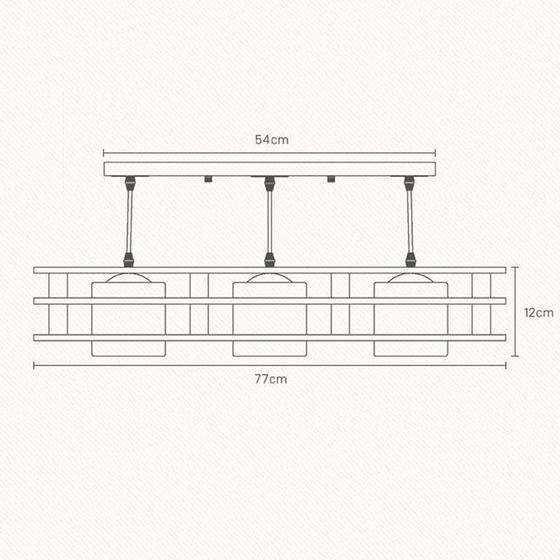 Lámpara colgante creativa de 3 luces de roble, lámpara de techo decorativa de madera para cafetería