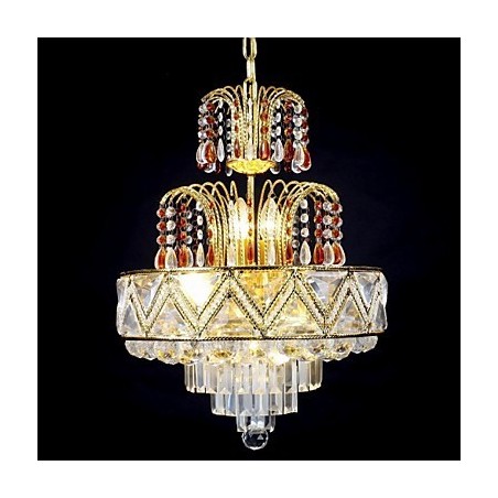Lámpara de araña de metal con pintura de cristal clásica tradicional Lámpara de araña de metal con pintura de cristal clásica tradicional