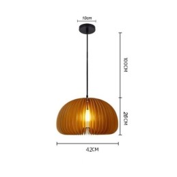 Lámpara colgante de estilo retro con forma de calabaza de madera de tilo