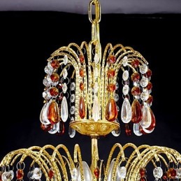 Lámpara de araña de metal con pintura de cristal clásica tradicional