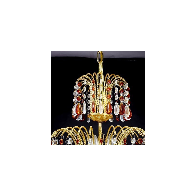 Lámpara de araña de metal con pintura de cristal clásica tradicional