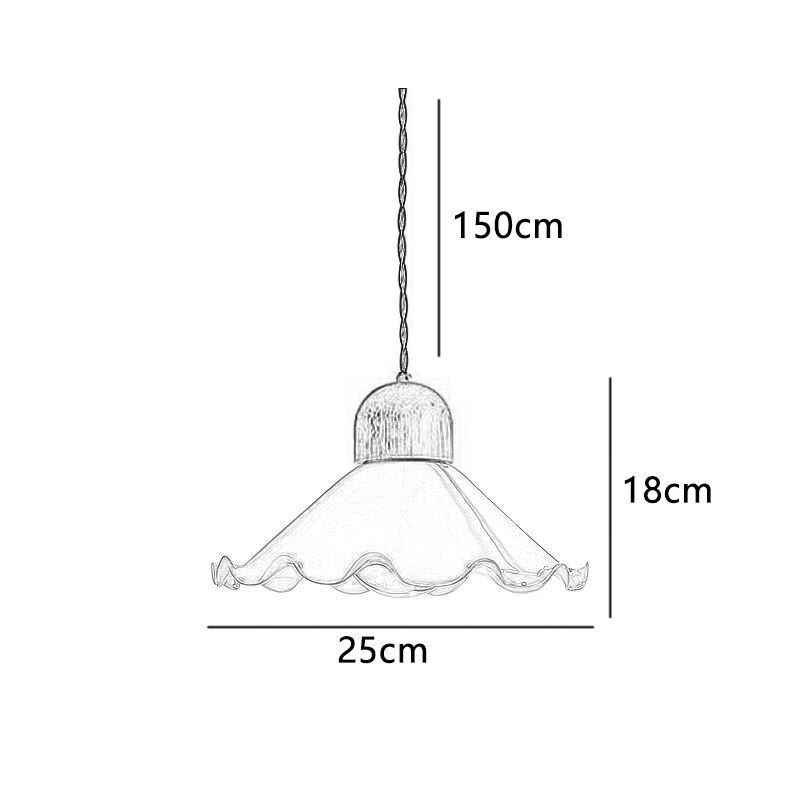 Lámpara colgante moderna de cristal con encaje, lámpara colgante de un solo cabezal