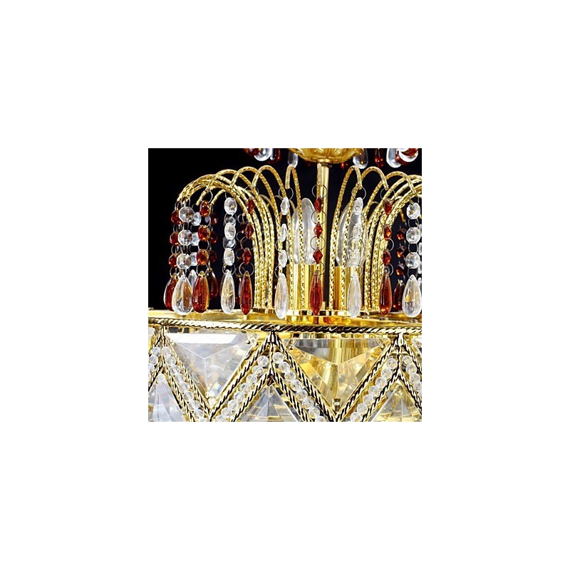 Lámpara de araña de metal con pintura de cristal clásica tradicional