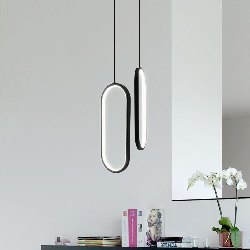 Lámpara colgante ovalada de acrílico decorativa
