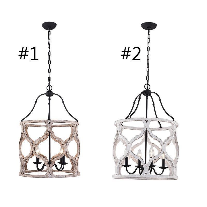 Lámpara colgante estilo vintage de 4 luces