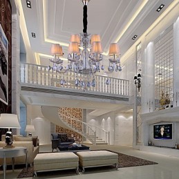 Lámpara de araña clásica tradicional de cristal galvanizado