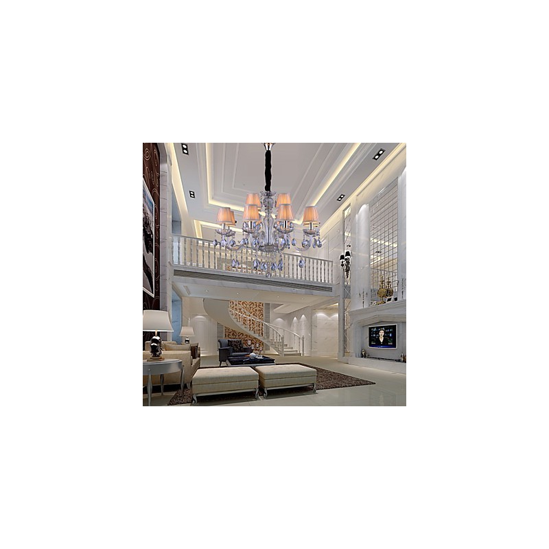 Lámpara de araña clásica tradicional de cristal galvanizado