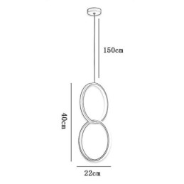 Lámpara colgante minimalista de doble anillo
