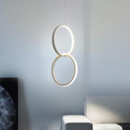 Lámpara colgante minimalista de doble anillo