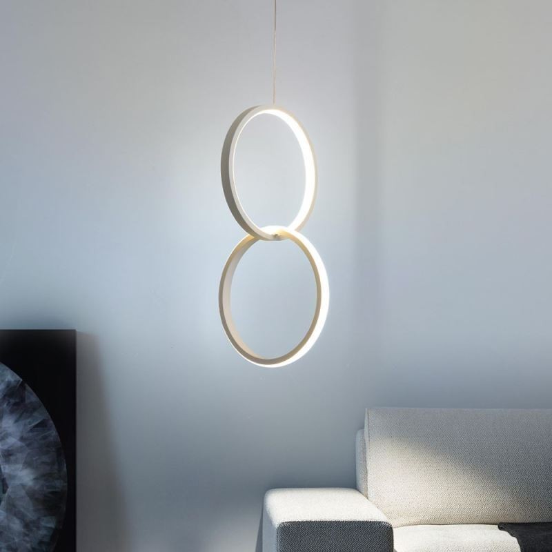 Lámpara colgante minimalista de doble anillo