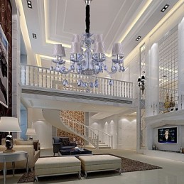 Lámpara de araña clásica tradicional de cristal galvanizado