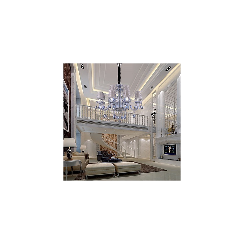 Lámpara de araña clásica tradicional de cristal galvanizado