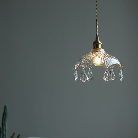 Lámpara colgante de cristal minimalista moderna, lámpara colgante de una sola luz Lámpara colgante de cristal minimalista moderna, lámpara colgante de una sola luz