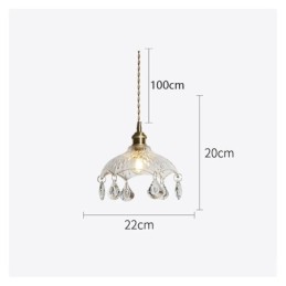 Lámpara colgante de cristal minimalista moderna, lámpara colgante de una sola luz