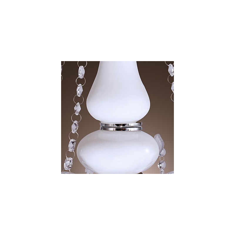 Elegante lámpara de araña de cristal con 5 luces en color blanco