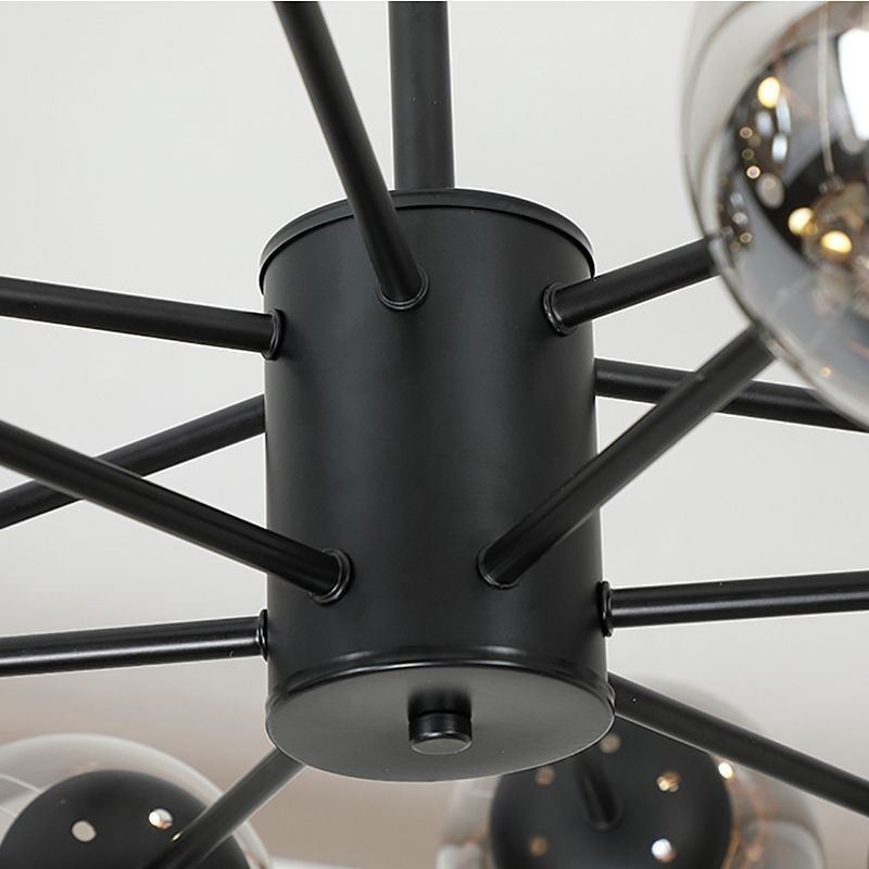 Lámpara colgante de estilo nórdico con forma de frijol mágico, bola de cristal y gypsophila.