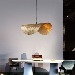 Lámpara colgante de latón, moderna y minimalista, con forma de hoja de loto.