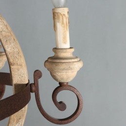 Lámpara colgante de madera, luz de techo retro nórdica