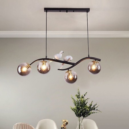 Lámpara colgante de rama minimalista moderna, 4 lámparas, luz decorativa Lámpara colgante de rama minimalista moderna, 4 lámparas, luz decorativa