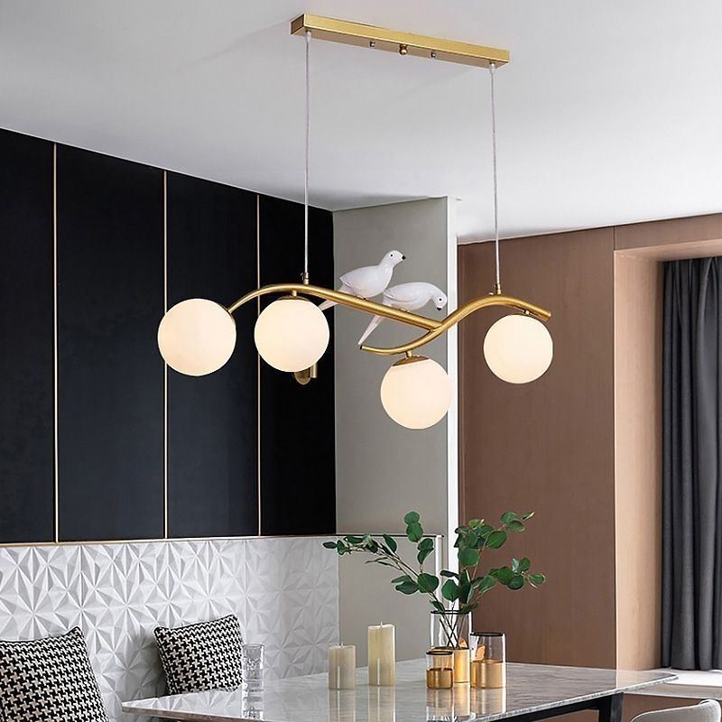 Lámpara colgante de rama minimalista moderna, 4 lámparas, luz decorativa