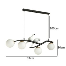 Lámpara colgante de rama minimalista moderna, 4 lámparas, luz decorativa