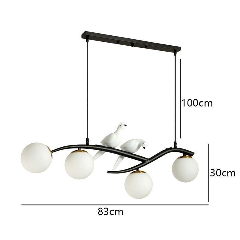 Lámpara colgante de rama minimalista moderna, 4 lámparas, luz decorativa