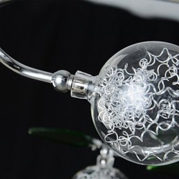 Lámpara de araña de 6 luces estilo campestre de aluminio y vidrio cromado