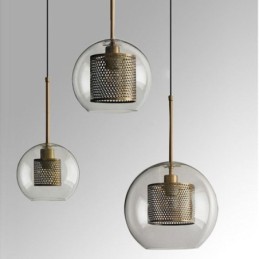 Lámpara colgante minimalista de cristal con 3 luces, lámpara de techo tipo isla