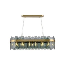 Lámpara colgante de cristal minimalista, lámpara de techo rectangular de color único, isla