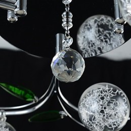 Lámpara de araña de 6 luces estilo campestre de aluminio y vidrio cromado