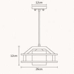 Lámpara colgante de roble de estilo nórdico con pantalla de vidrio esmerilado Cafe